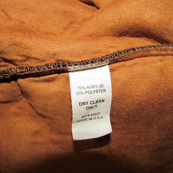 Vintage Bear Ridge Faux Fur Bomber Jacket with Leaf Embossing Size Small - Picture 8 of 8